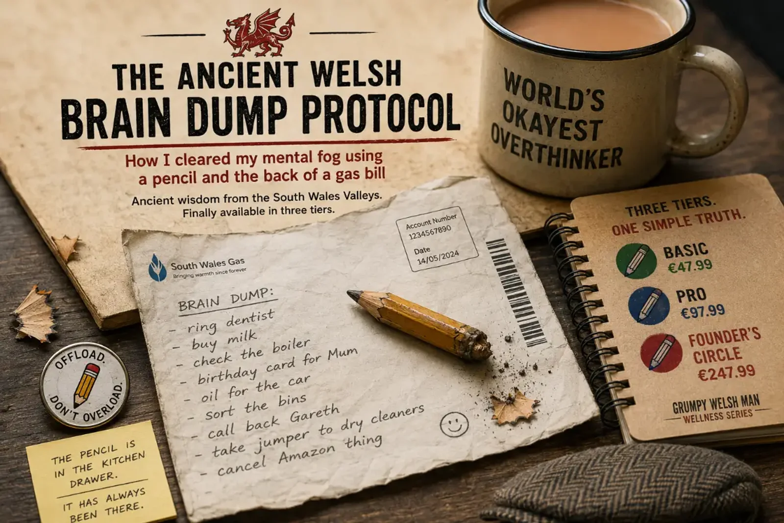 AI generated image for a satirical article about the productivity industry 